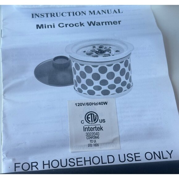 FineLife Auto Products Stainless Steel Mini Crockpot Stoneware 0.65 Quart (NIB) - Picture 15 of 16